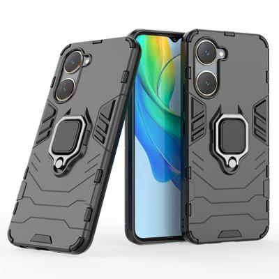 For Vivo Y03/Y28s 5G Case PC+TPU Protective Phone Cover with Ring Kickstand