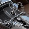 55W 2-Port USB Car Charger with Voltage Display Fast Charging 3.1A Retractable Cable Three-In-One Design for iPhone Samsung