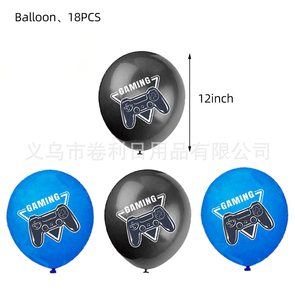 Blue Game Gomeon Party Supplies Birthday Decoration Paper Plate Paper Cup Paper Towel Flag Tableware Set Desktop