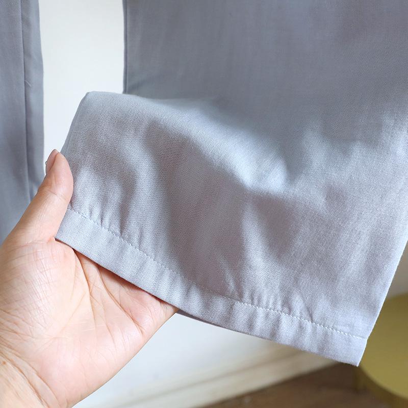 Women's Lightweight Cotton Gauze Pajama Set - Spring/Summer Long Sleeve Cardigan