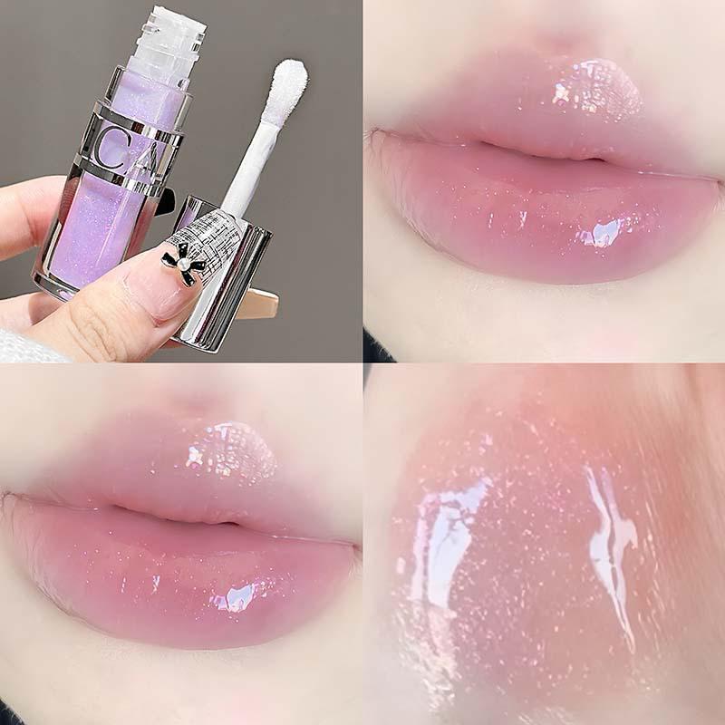 CAPPUVINI Clear Plumping Lip Oil: Moisturizing Glass Lips, Hydrating Mirror Finish Lipstick for Students