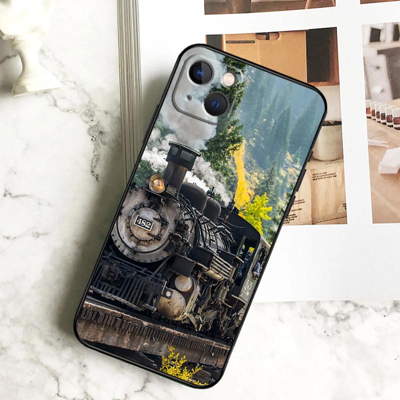 Train Steam Engine Phone Case For iPhone 17 16 15 14 13 11 12 Pro Max Plus 12 13 Mini 16e 17 Air Cover Coque