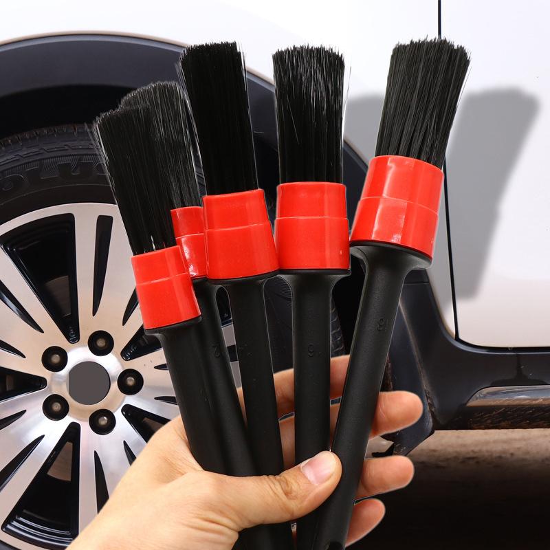 5 st Biltvättborste Kit Automotive Detaljborstar För Bilinteriör Detaljborstset Fälgrengöringsborste Plast