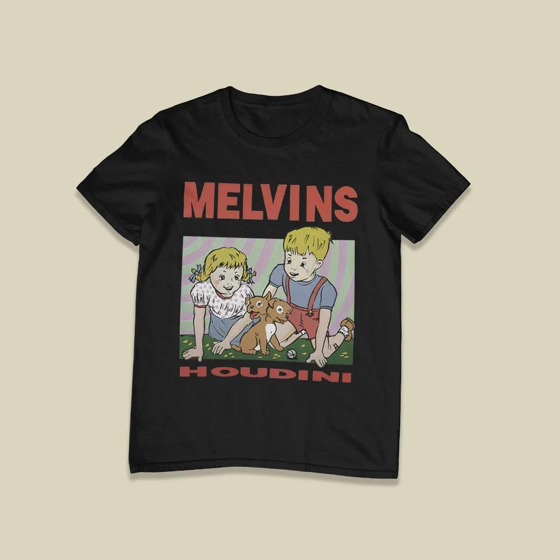 Melvins Houdini Album Black T Shirt Full Size S-4XL S