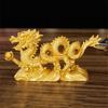 1Pc Traditional Customs Feng Shui Gold Dragon Figurine Chinese Geomancy Statue Bring Luck Wealth Home Decor