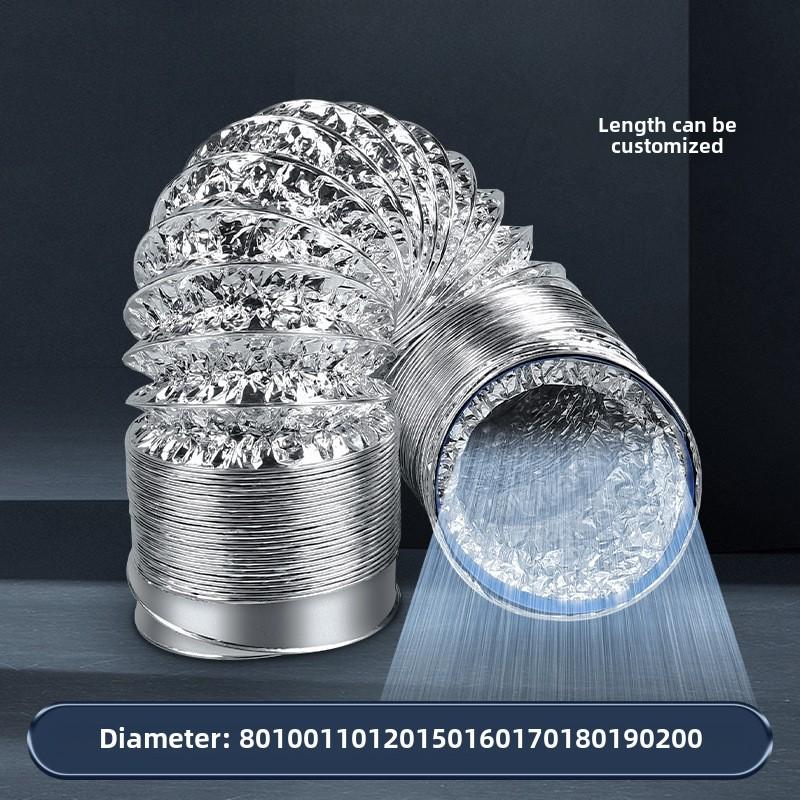 Ny 4 tum 100 mm Ventilationsrör PVC Aluminiumrör Luftventilationsrör Slang Flexibel Avgasrör 3/2M Luftsystem Vent Badrum