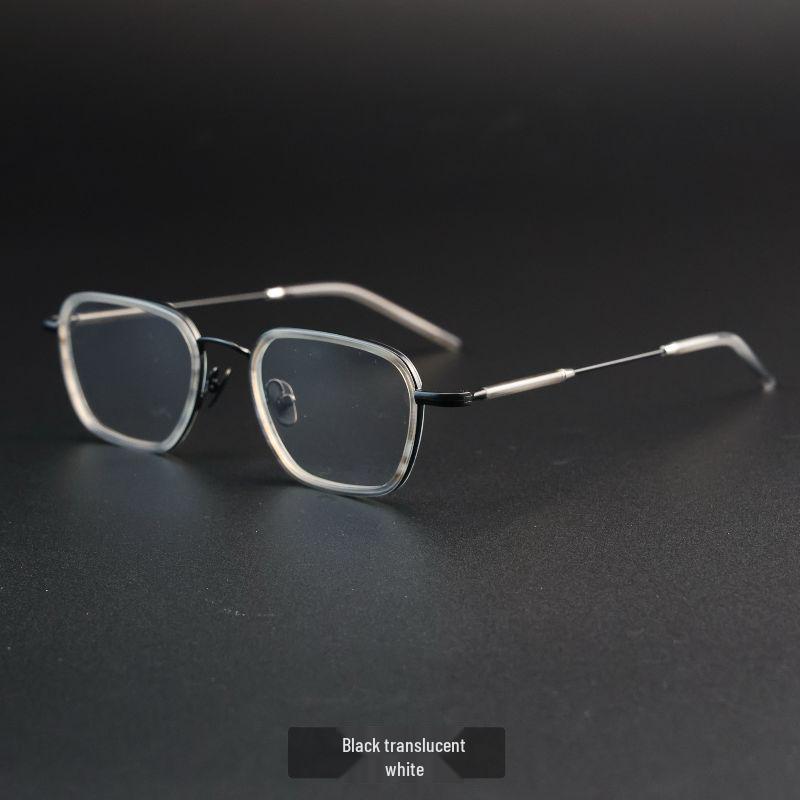 22002 Modische Vollrand-Brillenfassungen aus reinem Titan für Damen & Herren - Retro-Stil, Passform für großes Gesicht