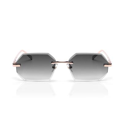 Ruiao Sunglasses Men Brand Designer Fashion Rimless Sun Glasses Shades Diamond Cut Lens Ladies Frameless Metal Eye Glasses