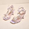 New summer stiletto with skirt, beautiful sandals, high heels, temperament commuter Roman shoes