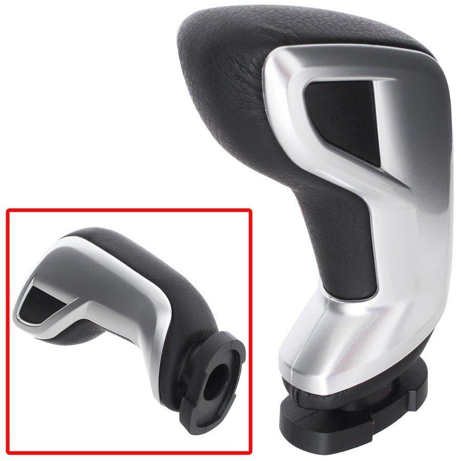 Citroen C5 III 08-17 AUTOMATIC gear shift knob BLACK LEATHER + SILVER