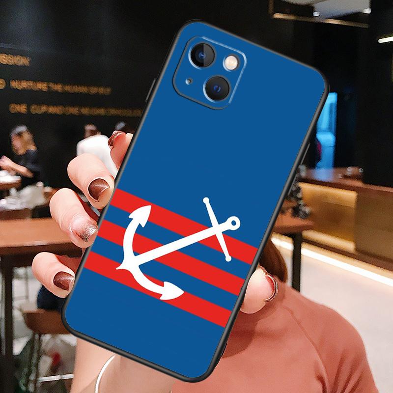 

Nautical Anchor Boat Sea Phone Case For iPhone 16 Pro Max 15 14 13 12 11 Pro Max Plus 12 13 Mini XR 16e Funda Cover iPhone 12