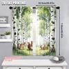Set Of 2 Flat Printing Scene Curtains Birch Forest Polyester Without Electricity Festive Use Holiday Parties Home Curtain Made