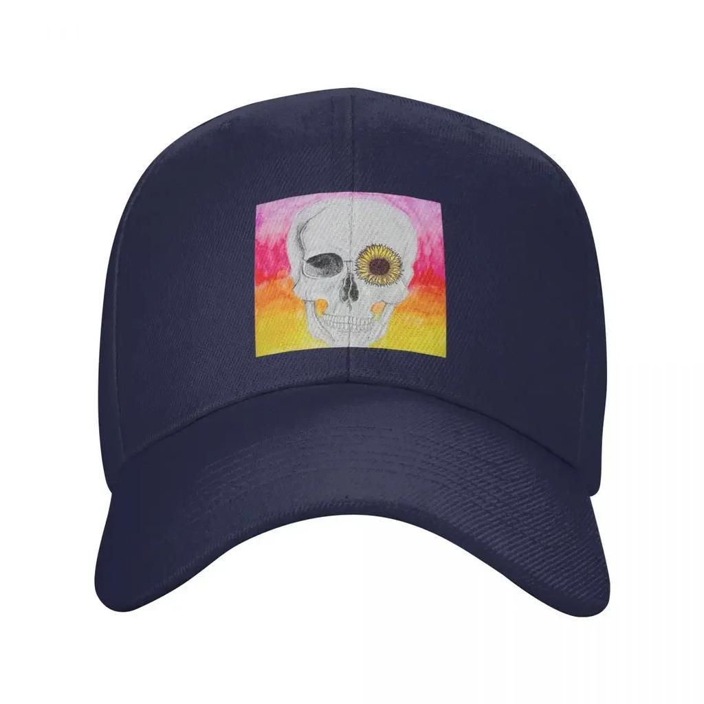 Sunflower Skull Baseball Cap Christmas Hat black WoWoUnisex Beach Fashion WoUnisexs