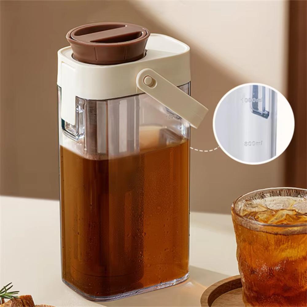 Transparent Coffee Cold Brew Pot 1L Tea Pitcher Household Water Kettle Office