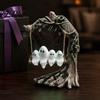 Creative Holiday Gift for Home Glowing Ghost On Swing Resin Yard Decor, Weatherproof Halloween Outdoor Garden Ornament with Gothic Style Ornaments