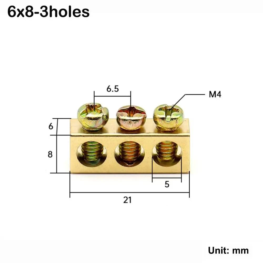 Copper Wire Connector Multi-specification With Hole Screw Copper Bar Terminal Zero Ground Terminal Power Distribution Cabinet