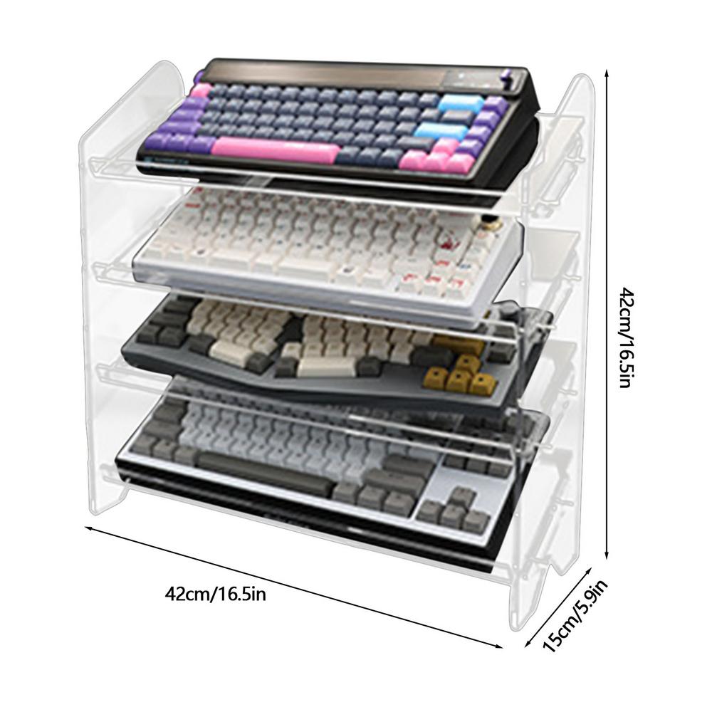 3-5 Tiers Acrylic Display Stand Clear Keyboard Mouse Storage Rack Cupcake Perfume Doll Figures Organizer Acrylic Shelf Holder