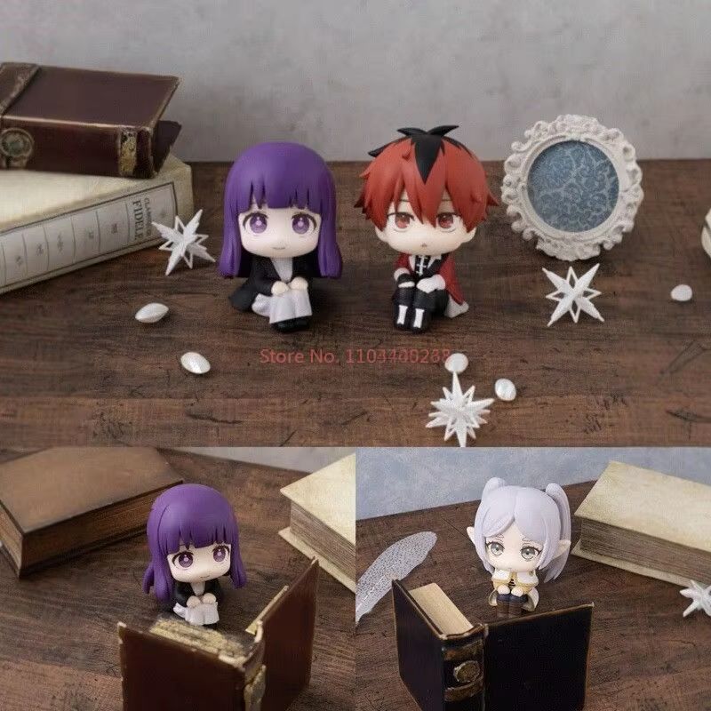 New 11Cm Anime Sousou No Frieren Frieren Action Figure Look Up Doll Cute Model Sitting Posture Collection Figures Birthday Gifts