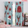 2 Stück, 2D-Flachdruck Kreative Vorhänge Hund mit Stechpalmenbeere Polyester Einfache Installation (ohne Stange) Art Deco Festlich Perfekt für