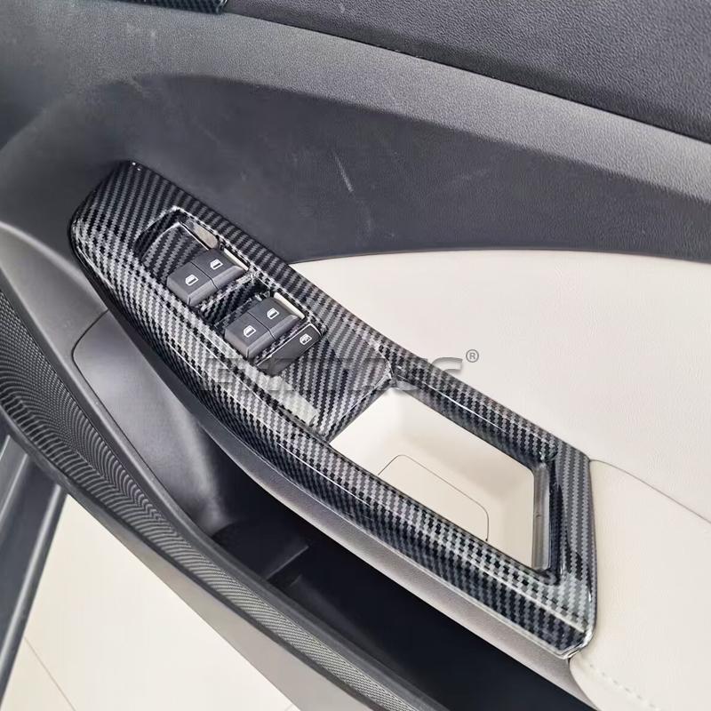 LHD RHD For MG3 Hybrid 2024 2025 ABS Carbon fiber Car Inner armrest Door Handle door Bowl cap strip Covers Interior Accessories