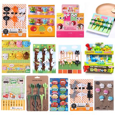Multiple Styles Animal Fruit Fork Mini Cartoon Children Snack Cake Dessert Food Fruit Pick Toothpick Lunches Decor Party Buffet Desserts Forks