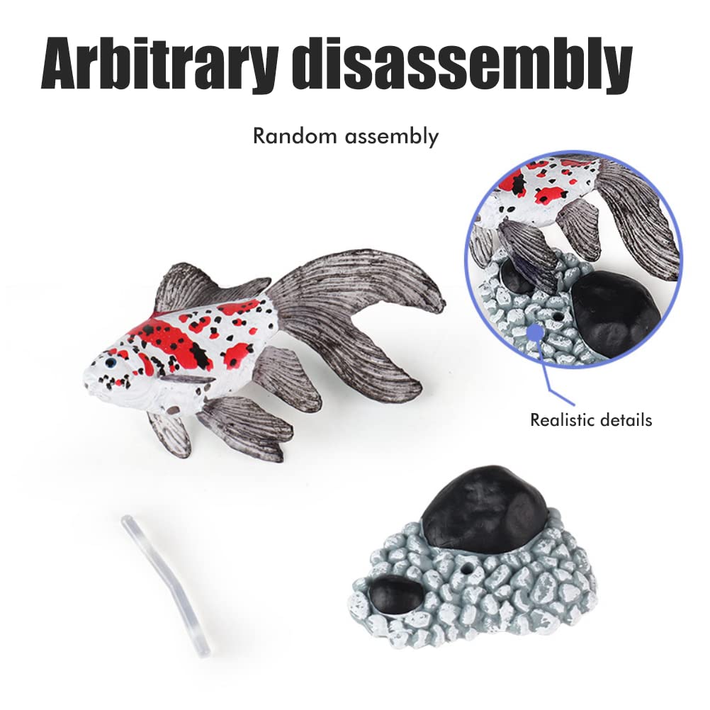 Urhomy Mini Goldfish Figure 3D Goldfish Goldfish Model Aquarium Interior Aquarium Set of 6 Set, Encyclopedia, Toy, Decoration, Figurine, Ornament,