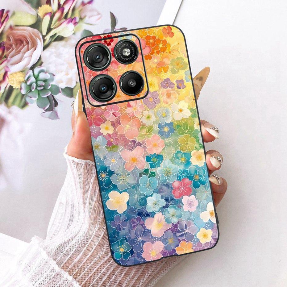 Modne etui na telefon z literami dla Motorola Moto G77 G67 Tylna osłona dla MOTO G67 G77 5G Miękkie czarne silikonowe etui