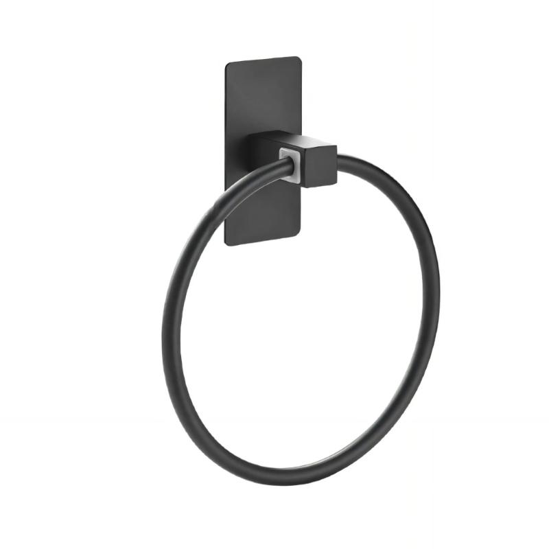 

Easy Install Towel Hook Adhesive Backing Strong Wall Adhesion Space Saving Hook for Guest Bathroom or Kitchen Sink Use чорний