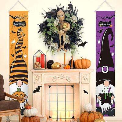 2023 New Halloween Mummy Wreath Countryside Door Hanger Wall Hanging Decor Window Decoration Simulation Garland