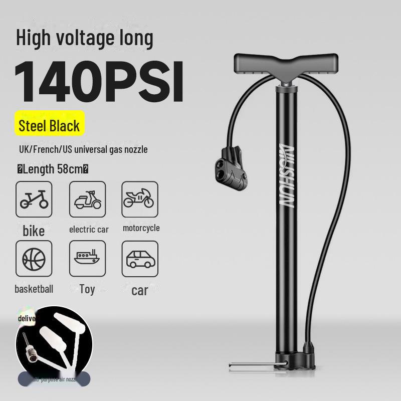 Universal High-Pressure Inflator Pump with Gauge for Bicycles, Cars, and Basketballs