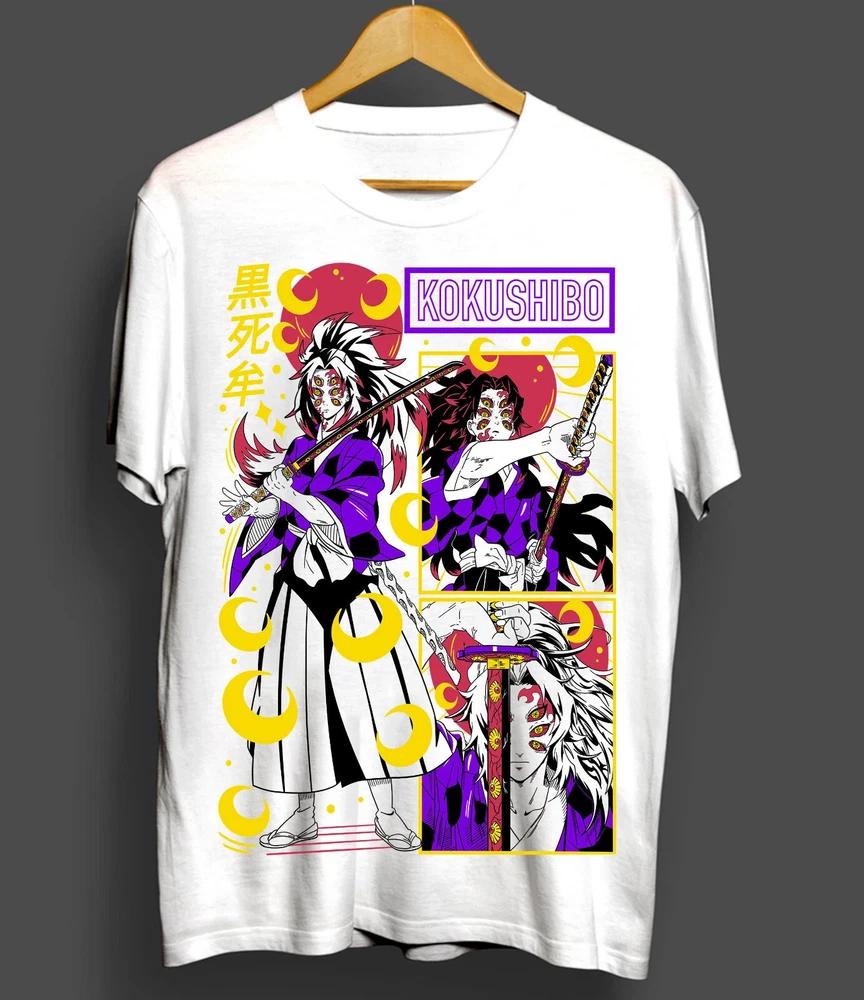 Kokushibo Demon Slayer TShirt Kimetsu No Yaiba Anime Unisexga Tshirt White S
