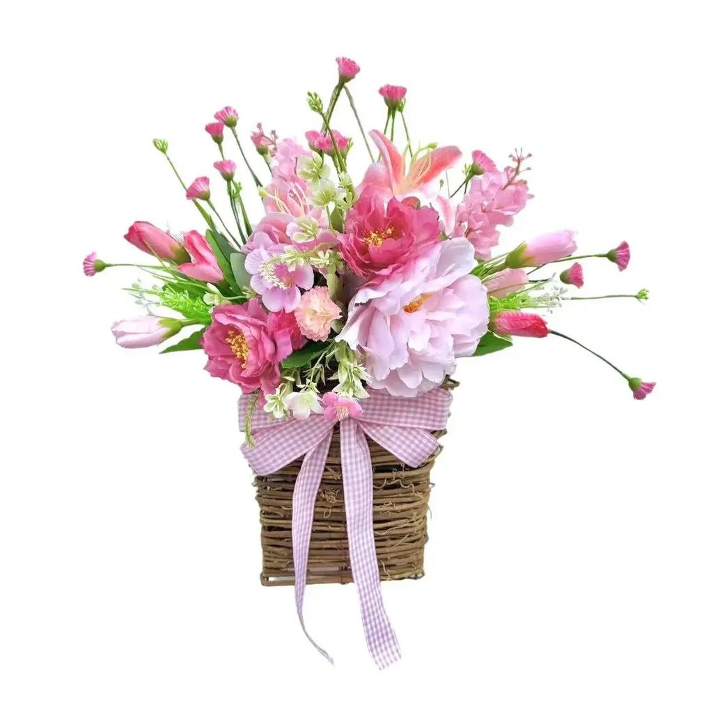 2025 New 2025 New Spring Wreath Simulation Garland Plant Door Hanging Home Hanging Basket Decoration
