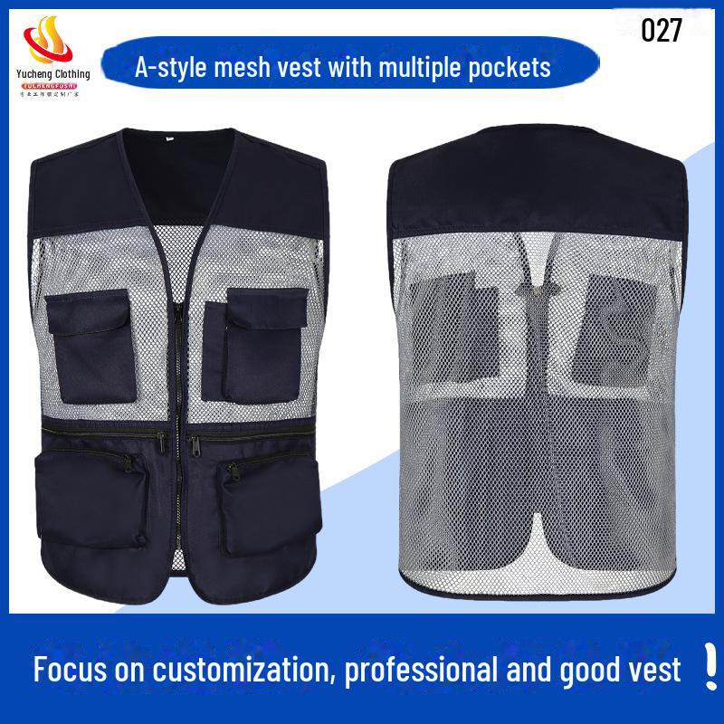 Custom Logo Emergency Management Safety Vest - Multi-Pocket Workwear for Photojournalists