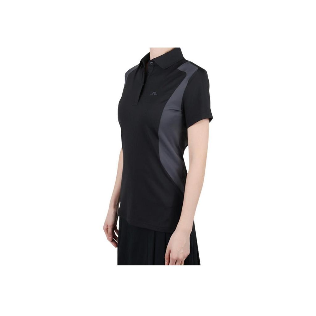 J.LINDEBERG Color Block Logo Short Sleeve Polo Shirt Women Tops GWJT13393-9999