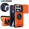 KEYSION Magnetyczne Etui na Telefon do Xiaomi 17T 17T Pro 5G Ochrona Obiektywu Aparatu z Przesuwaną Klapką Pionowy Stojak Pierścień 360° Odporne na Wstrząsy Tylne Pokrowiec