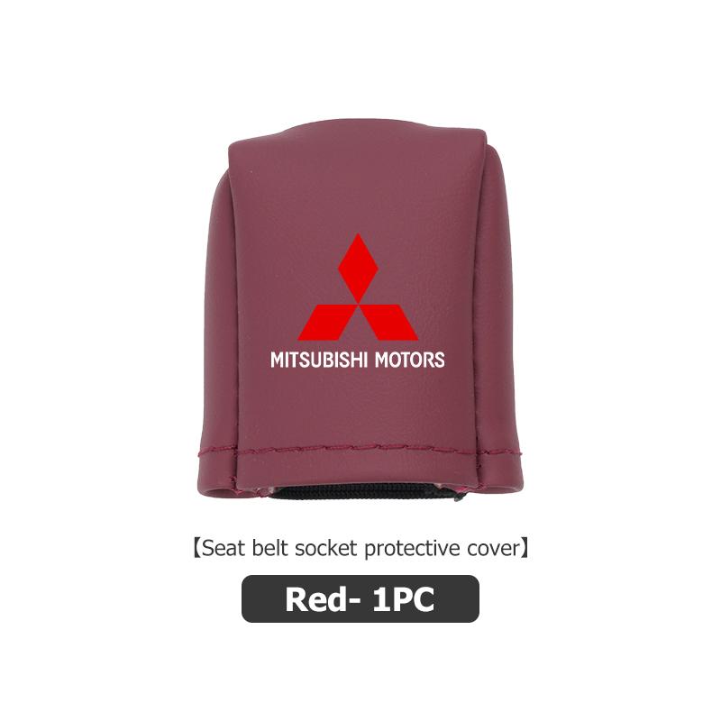 

For Mitsubishi 1/2PCS Car Leather Seat Belt Buckle Anti-scratch Protector Cover Accessories Outlander Pajero Sport Lancer EX ASX