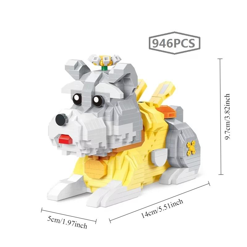 Small Blocks Diy Construction Plaything Husky Shiba Inu Bully Animal Dog Corgi Micro Blocks Kids Gifts Girls Birthday Present Pet Shop Moyu
