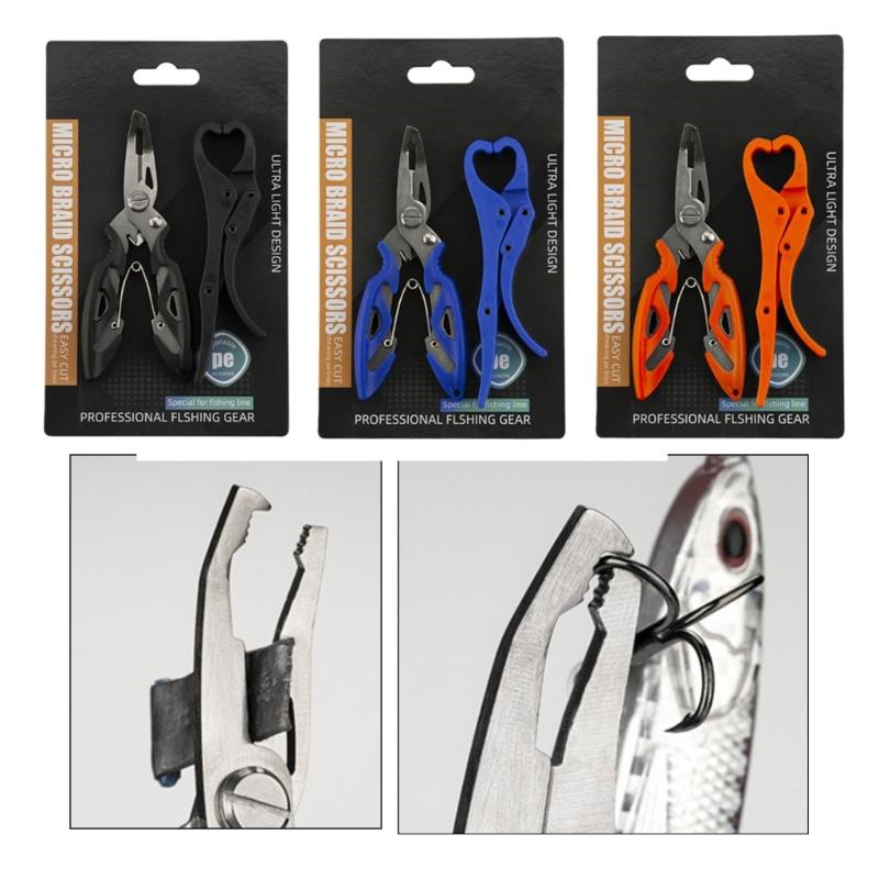 Fishes Lip Gripper Fishing Pliers Hook Remover Outdoor Fish Line Cutter Tool Comfortable Grip Scissors Fishing Accessory
