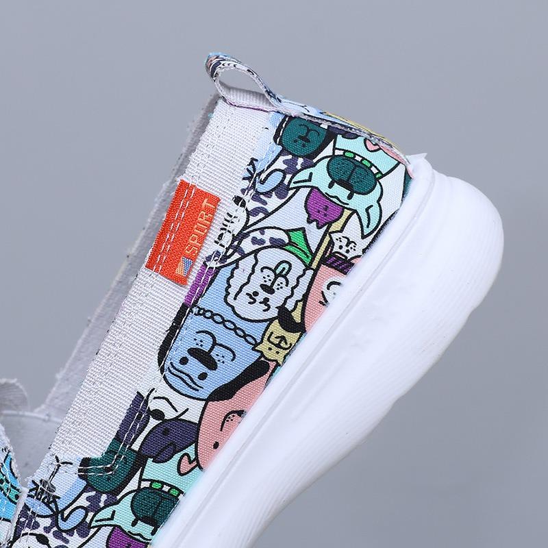 Fashion versatile canvas shoes New old Beijing cloth shoes Non-slip breathable women's single shoes Soft sole Comfortable lazy shoes