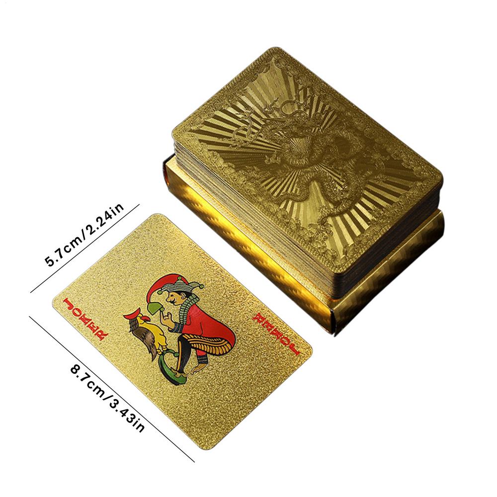 Poker Cards Waterproof Gold Foil Poker Board Game PVC Portable Leisure Playing Cards For Festivals Parties Gatherings