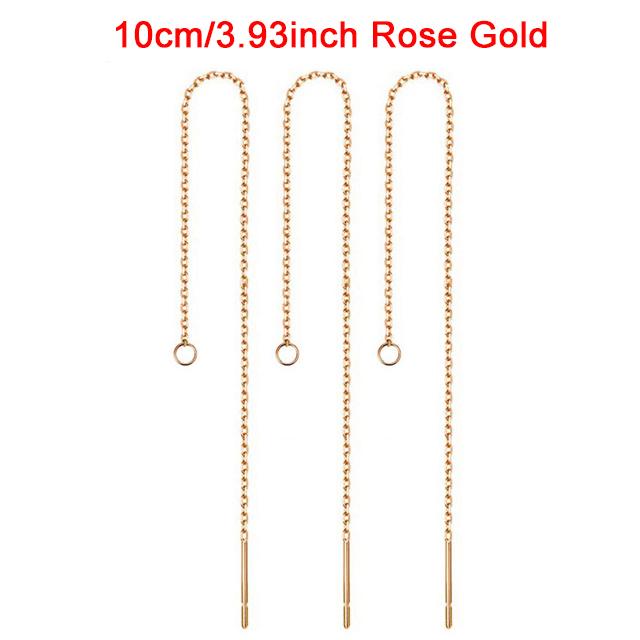 10PCS/lot Stainless Steel Threader Chain Earrings Findings For Jewelry DIY Making Drop Earrings Tassel Chain Accessories