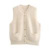 2024 Autumn Women's Retro European & American Style Sleeveless Knit Vest