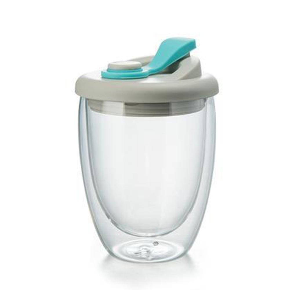 Leak-Proof Transparent Tumbler Cold/Heat Resistant Portable Water Cup Cute Glass Cup with Lid  Tea