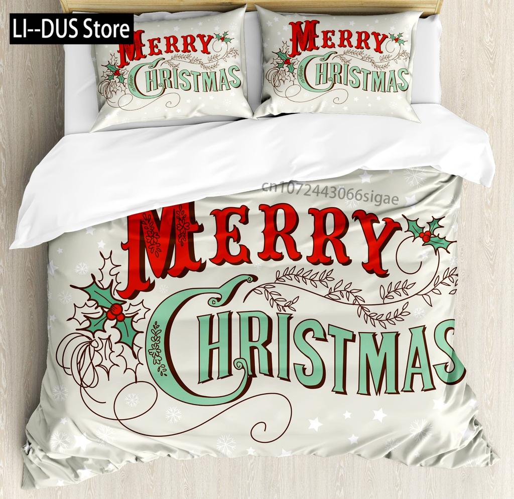 Winter Duvet Cover Set Various Different Snowflakes Decor 3 Piece Bedding Set with 2 Pillow Shams Full King Queen Twin Size