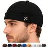 Metal X Logo Beanie Hat Vintage Brimless Skullies Cap Leisure Casual Melon Caps  Streetwear