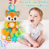 Soft Crinkle Sensory Learning Toy Plush Material Teether Toy Plush Animal Wind Chime  Crib Use
