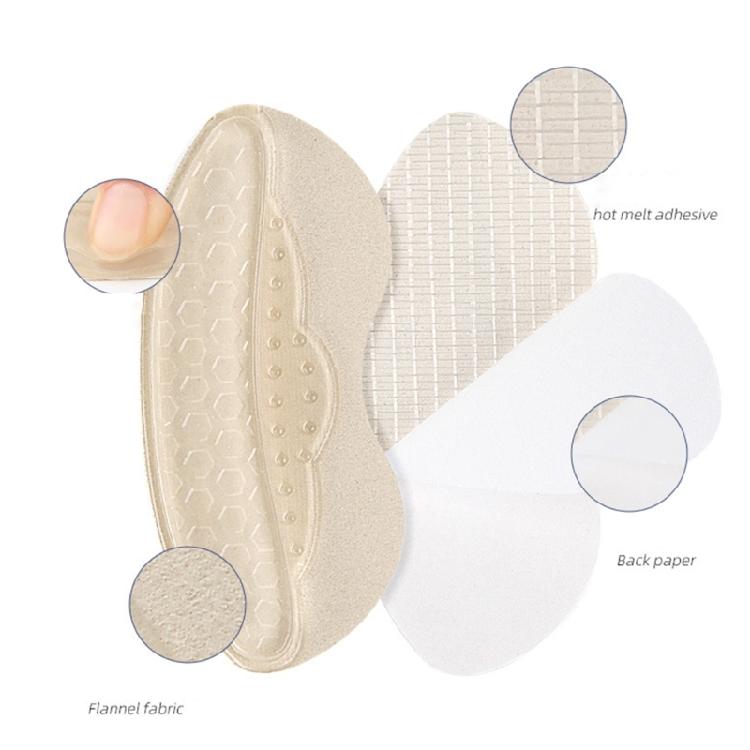 Cushioned Adhesive Heel Inserts with Silicone Paaded Soft Flannel Fabric Heel Grip for Protective Secures Fit in Shoes