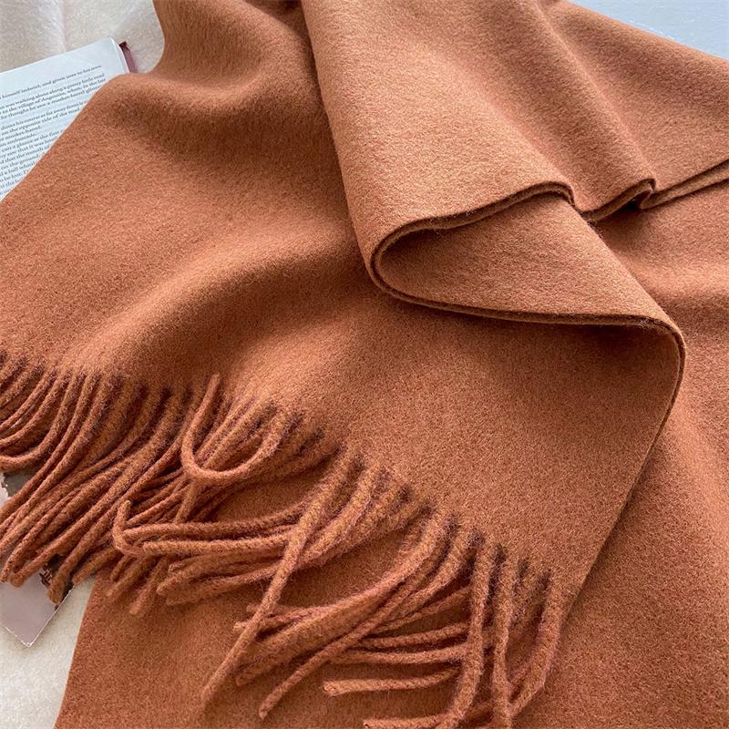 2025 Winter Wollschal für Damen Langer Warmer Kaschmirschal Hijab Einfaches Damen Schal Wickeltuch Weibliches Pashmina Bandana Kopftücher Neu