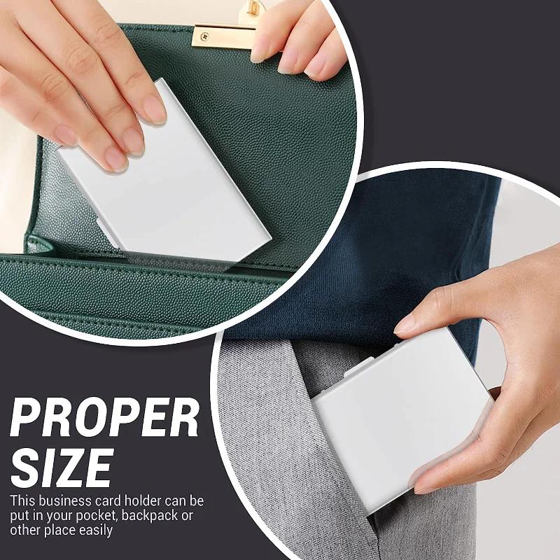 ID Cardholder Fashion Durable 6Card Slots Card Holder Stainless Steel Case Anti-demagnetization Box Portable Organizer Protector