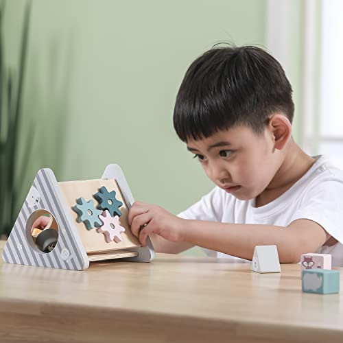 PolarB Shape Sorter - Birthday Gift, Shape Matching Toy, Gear Block, Wooden, TYPR44007, 1 piece (x 1)